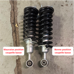 Sandkat4X4 Amortisseur renforcé et coupelles Nissan Navara D40 / D23 / Pathfinder R51, Renault Alaskan & Mercedes Classe X - Avant - Type McPherson - Nitrogas - Sandkat4x4