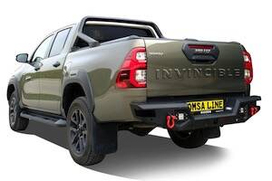 Sandkat4X4 Pare-chocs arrière en acier OMSA - Toyota Hilux 2015-2020 Dakar V2 avec LED (compatible avec ou sans capteurs)
