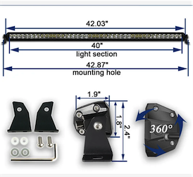 Barre LED hybride - Sandkat4x4 - 106,56 cm/ 40