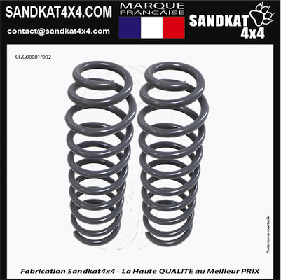 Sandkat4X4 | Paire de ressorts hélicoidaux Sandkat4x4 - Rehausse +5cm - Avant - Jeep Cherokee XJ