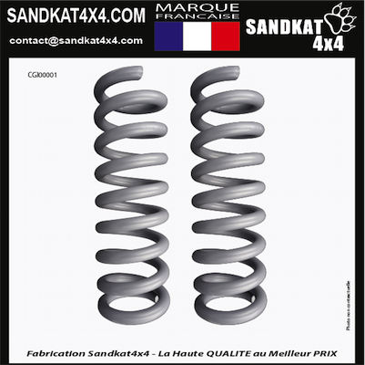 Sandkat4X4 | Paire de ressorts hélicoidaux Sandkat4x4  - Rehausse +5cm - Avant - Mazda BT50 / Ford Ranger T6 / Ranger T7