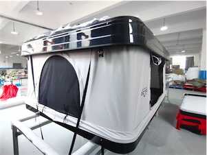 Sandkat4X4 J&Max by Sandkat4x4 - JUNGLE - Tente de toit coque rigide en ABS- ouverture popup vertical et tissu couleur gris clair - 2/3 personnes