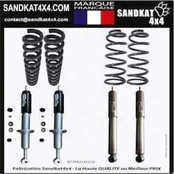 Kit Suspension Sandkat4x4 - Rehausse env. 5 cm - Toyota Prado 120 long - Charge +55kg/+100kg