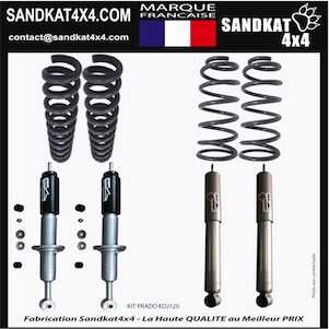 Sandkat4X4 Kit Suspension Sandkat4x4 - Rehausse env. 5 cm - Toyota Prado 125 court - Charge +55kg/+180kg
